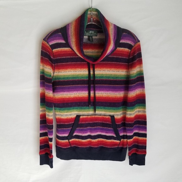 Lauren Active Sweaters - L-RL Active Ralph Lauren Womens Southwestern Cowl Neck L/S Thermal Shirt Medium
